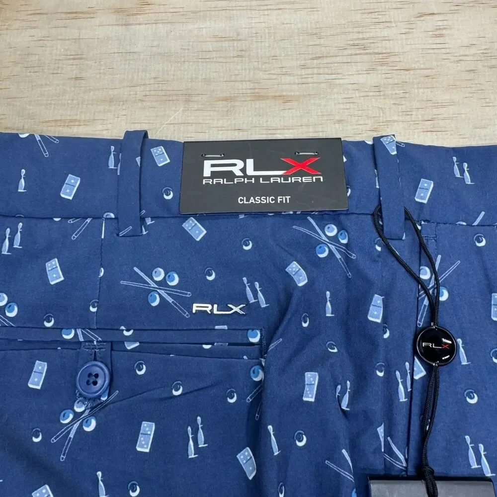 NEW RLX Ralph Lauren Golf Cypress Novelty Print Shorts Clubhouse Billards Sz 38